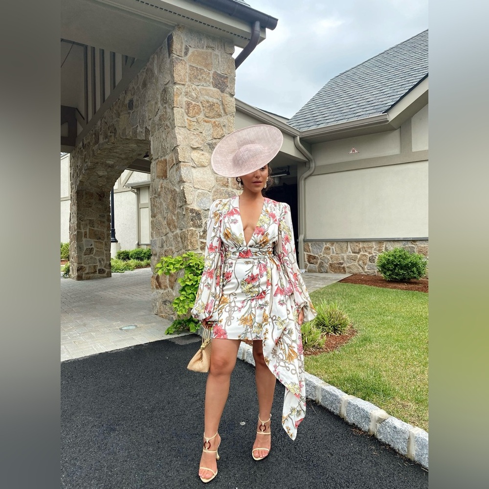 Floral Wrap Dress with Bell Sleeves